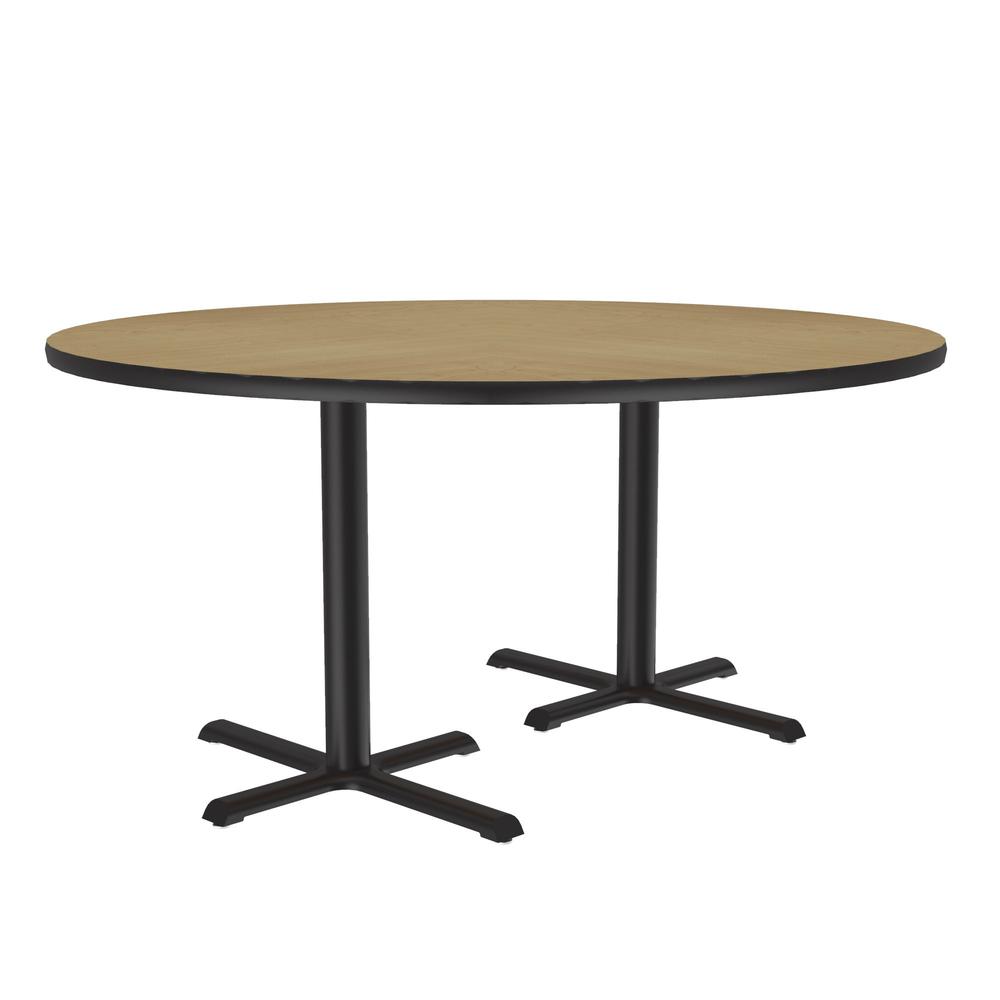 Table Height Deluxe High-Pressure Café and Breakroom Table, 60x60", ROUND, FUSION MAPLE, BLACK. Picture 1