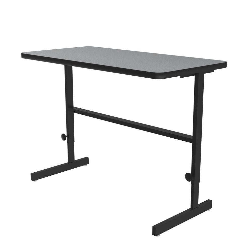 Deluxe High-Pressure Laminate Top Adjustable Standing  Height Work Station 24x48" RECTANGULAR, GRAY GRANITE, BLACK. Picture 9