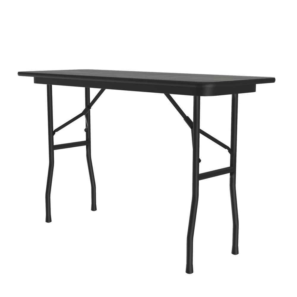 Deluxe High Pressure Top Folding Table 18x48" RECTANGULAR, NEW ENGLAND DRIFTWOOD, BLACK. Picture 7