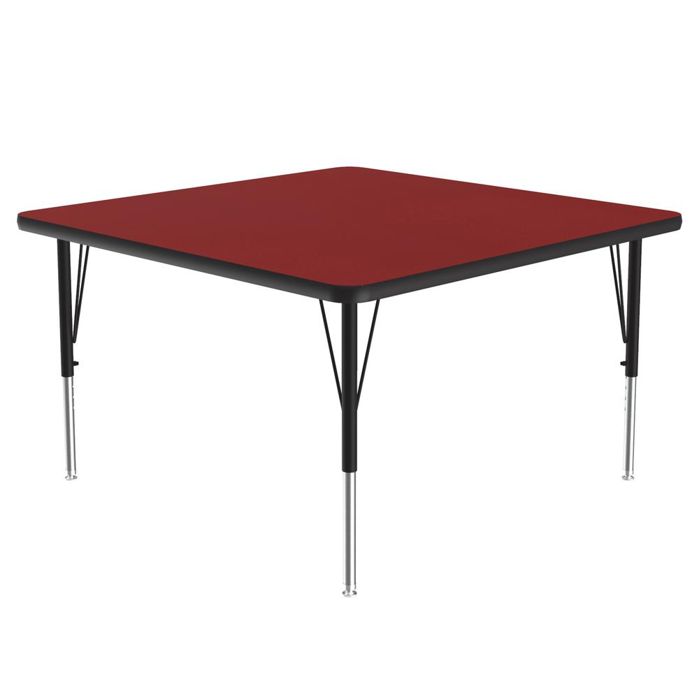 Deluxe High-Pressure Top Activity Tables, 48x48" SQUARE RED, BLACK/CHROME. Picture 8
