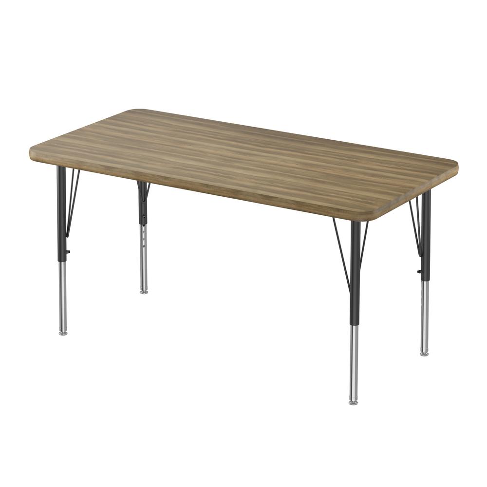 Deluxe High-Pressure Top Activity Tables 24x48", RECTANGULAR, COLONIAL HICKORY BLACK/CHROME. Picture 1