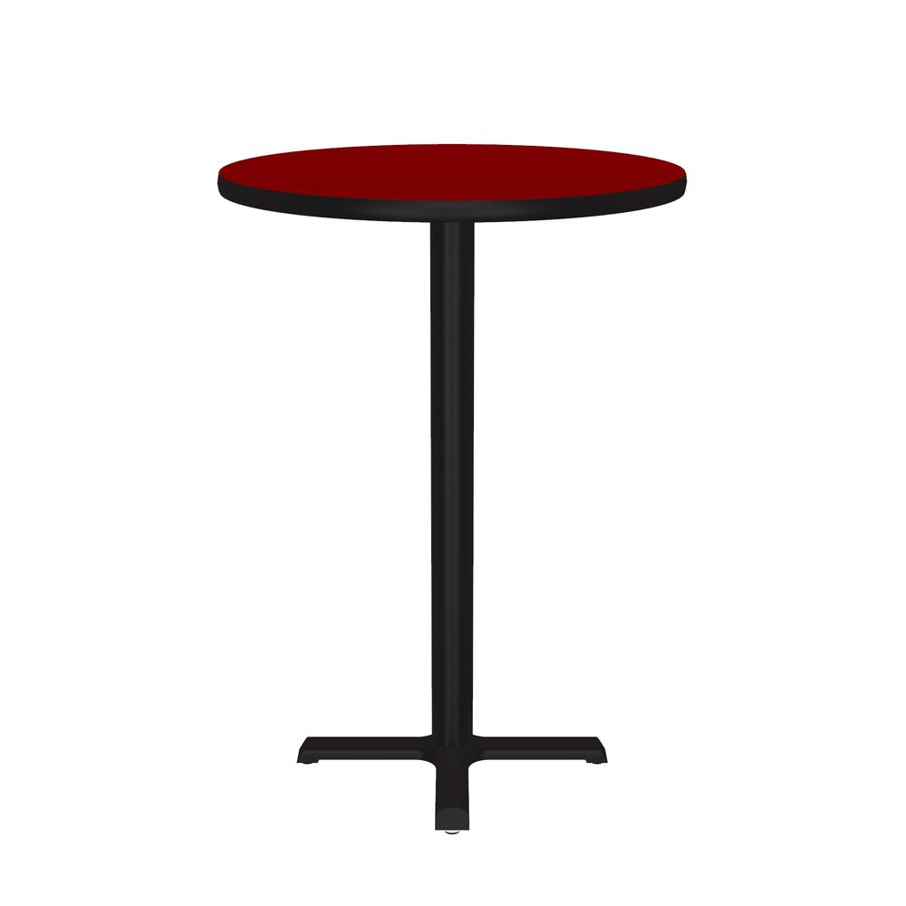 Bar Stool/Standing Height Deluxe High-Pressure Café and Breakroom Table 30x30" ROUND, RED, BLACK. Picture 3