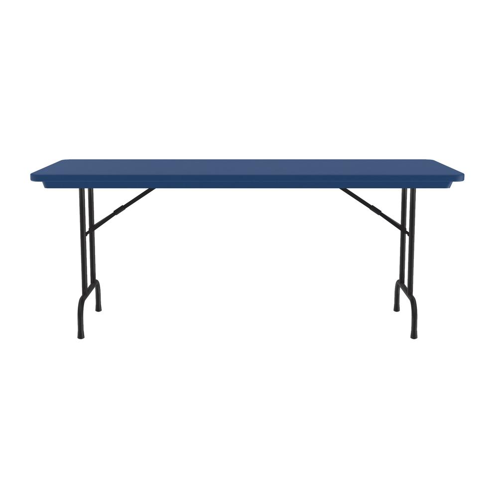 Commercial Blow-Molded Plastic Folding Table 30x60" RECTANGULAR BLUE - BLACK. Picture 8