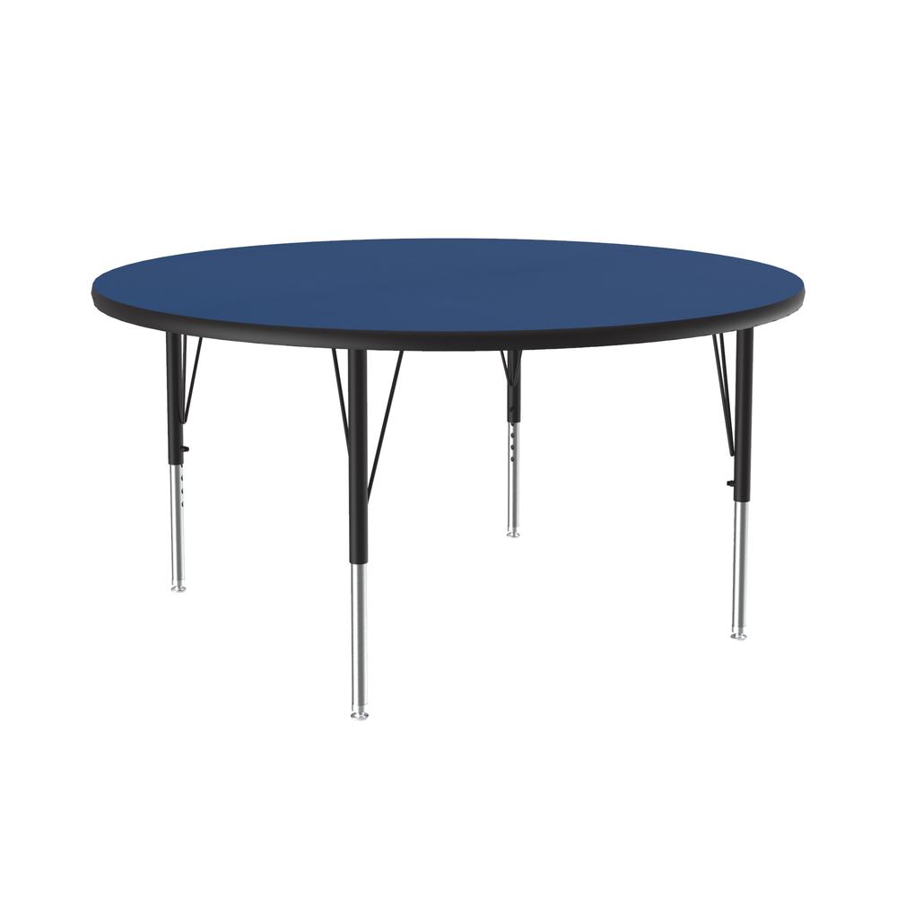 Deluxe High-Pressure Top Activity Tables, 48x48" ROUND, BLUE BLACK/CHROME. Picture 6