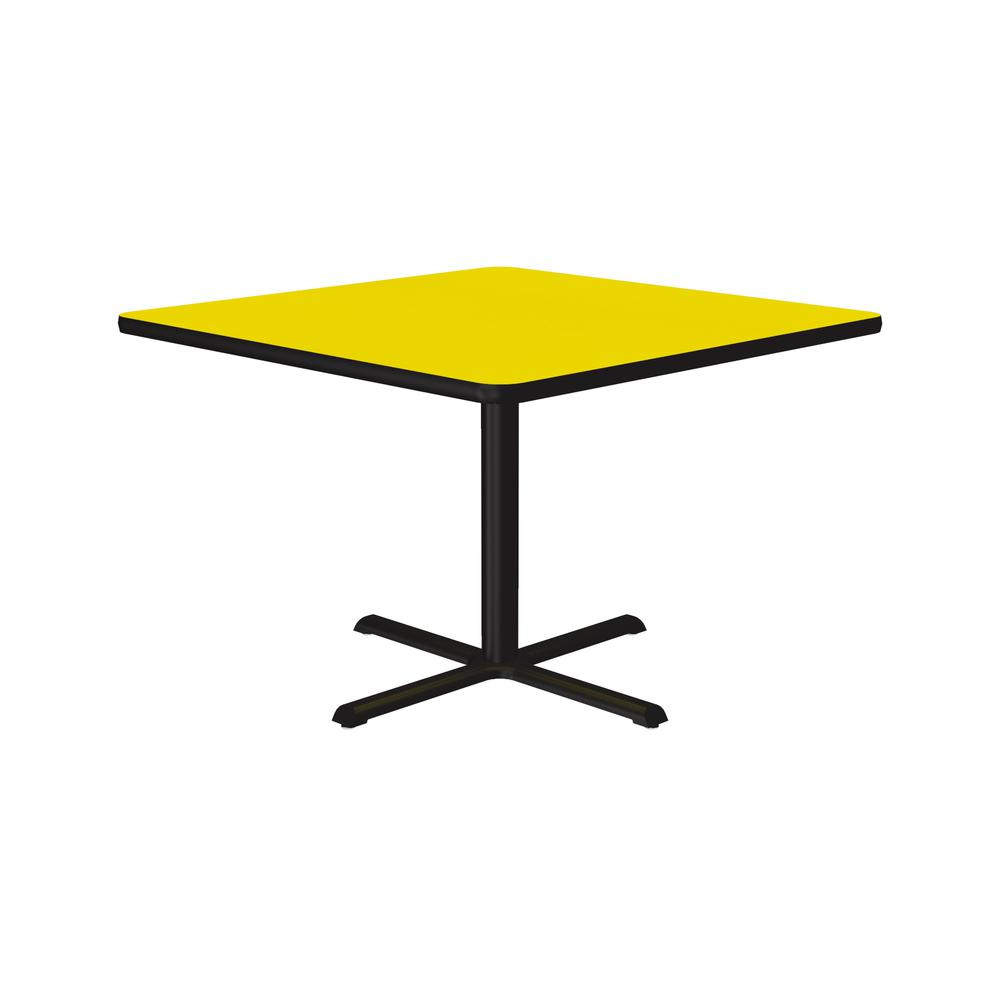 Table Height Deluxe High-Pressure Café and Breakroom Table 36x36", SQUARE YELLOW BLACK. Picture 2