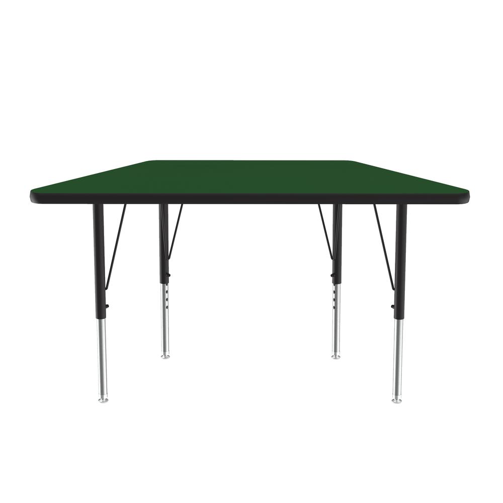 Deluxe High-Pressure Top Activity Tables, 24x48", TRAPEZOID, GREEN BLACK/CHROME. Picture 2