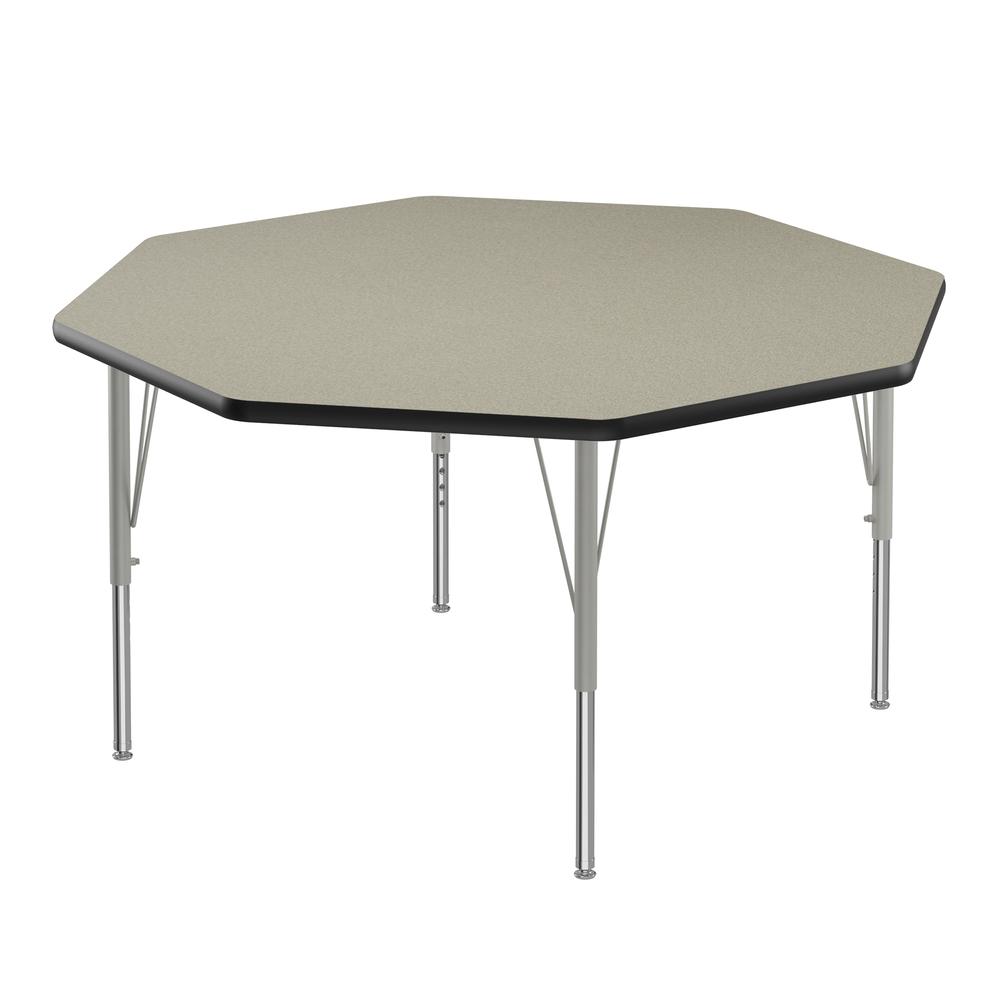 Deluxe High-Pressure Top Activity Tables, 48x48" OCTAGONAL, SAVANNAH SAND SILVER MIST. Picture 6