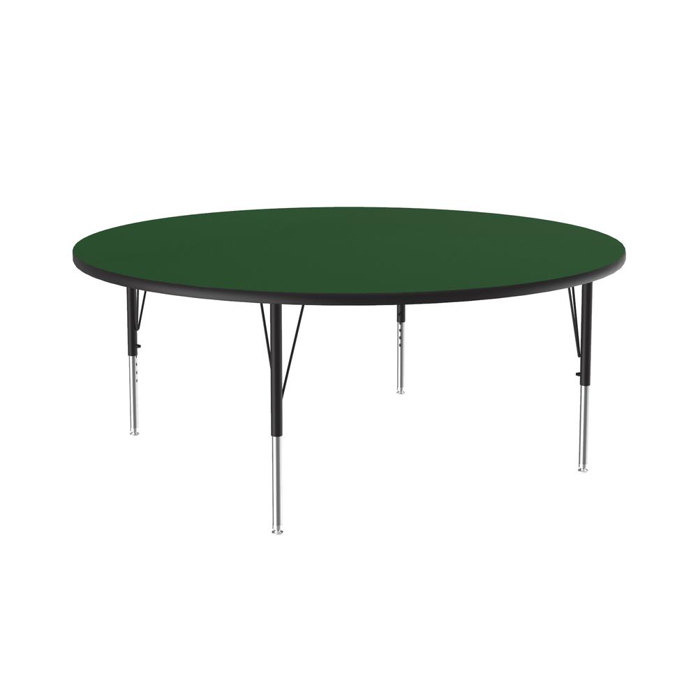 Deluxe High-Pressure Top Activity Tables 60x60" ROUND, GREEN, BLACK/CHROME. Picture 1