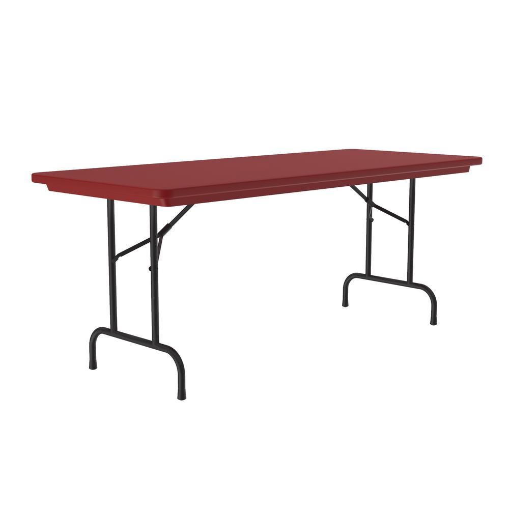 Commercial Blow-Molded Plastic Folding Table 30x72" - RECTANGULAR RED BLACK. Picture 5