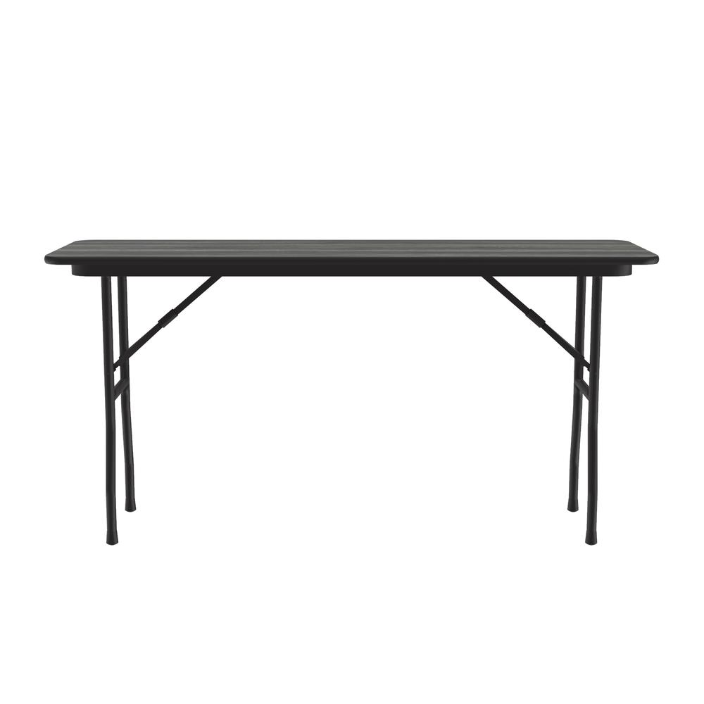 Deluxe High Pressure Top Folding Table 18x72", RECTANGULAR, NEW ENGLAND DRIFTWOOD, BLACK. Picture 7