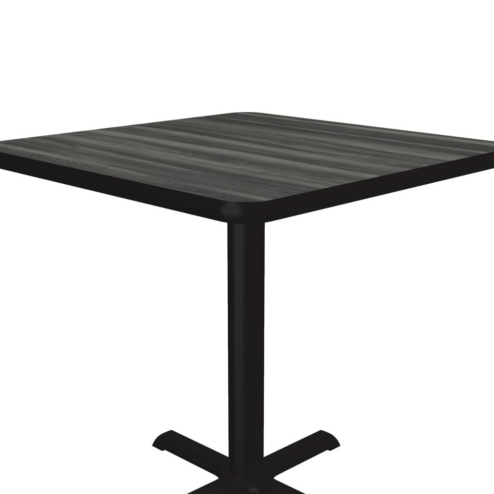 Table Height Deluxe High-Pressure Café and Breakroom Table 30x30, SQUARE, NEW ENGLAND DRIFTWOOD, BLACK. Picture 7