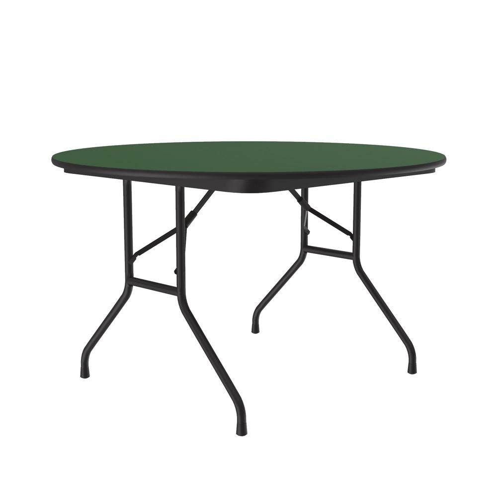 Deluxe High Pressure Top Folding Table 48x48", ROUND, GREEN BLACK. Picture 5