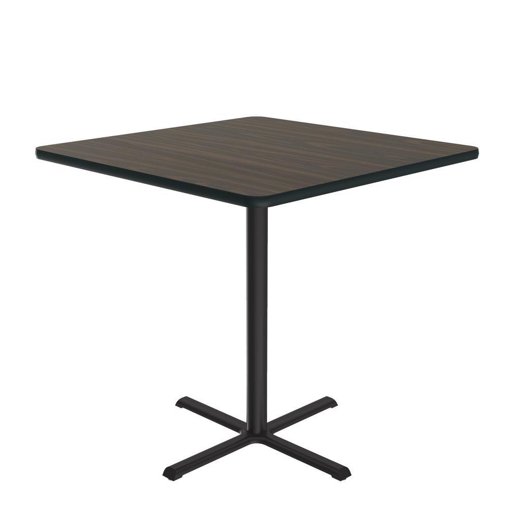 Bar Stool/Standing Height Commercial Laminate Café and Breakroom Table 36x36" SQUARE, WALNUT BLACK. Picture 1
