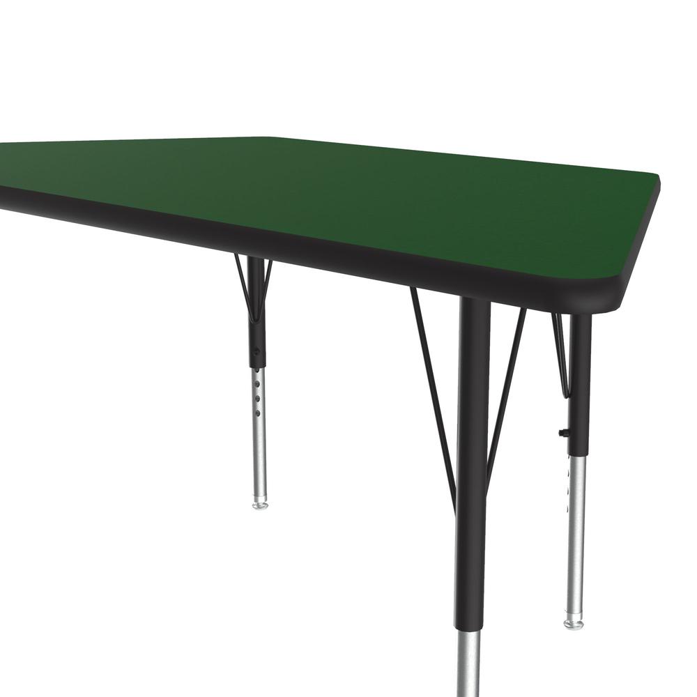 Deluxe High-Pressure Top Activity Tables 30x60", TRAPEZOID, GREEN, BLACK/CHROME. Picture 5