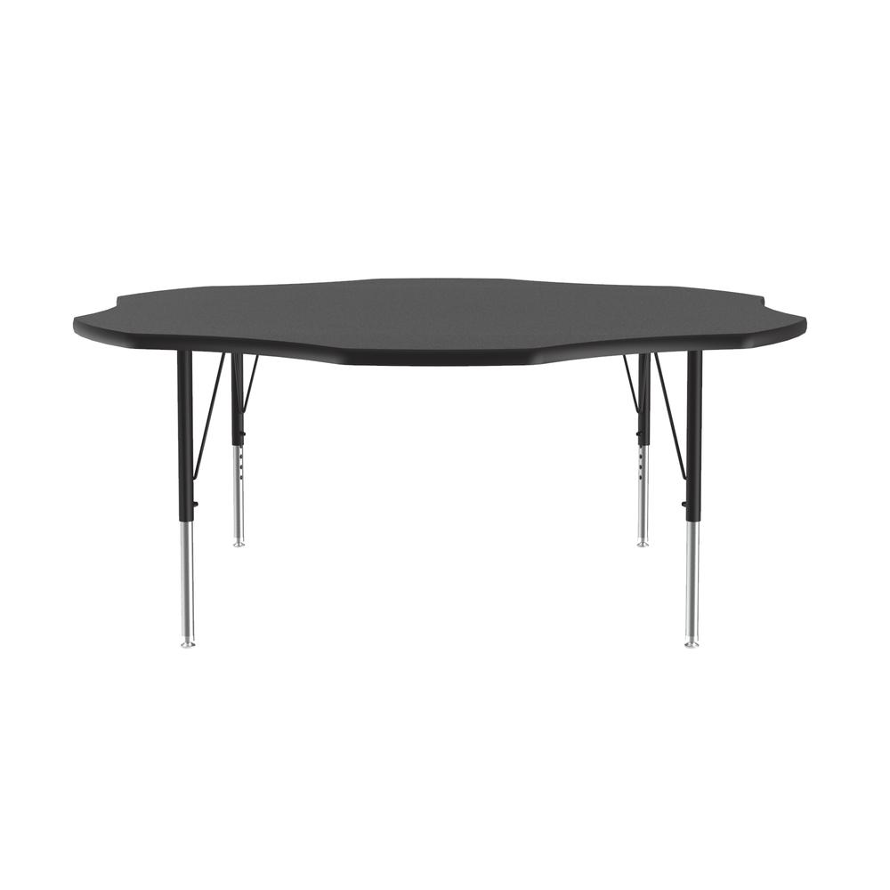 Deluxe High-Pressure Top Activity Tables 60x60", FLOWER, BLACK GRANITE, BLACK/CHROME. Picture 7