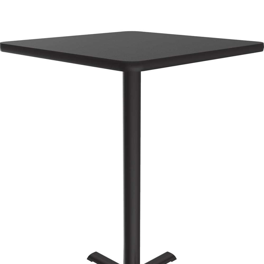 Bar Stool/Standing Height Commercial Laminate Café and Breakroom Table, 30x30", SQUARE, BLACK GRANITE, BLACK. Picture 9