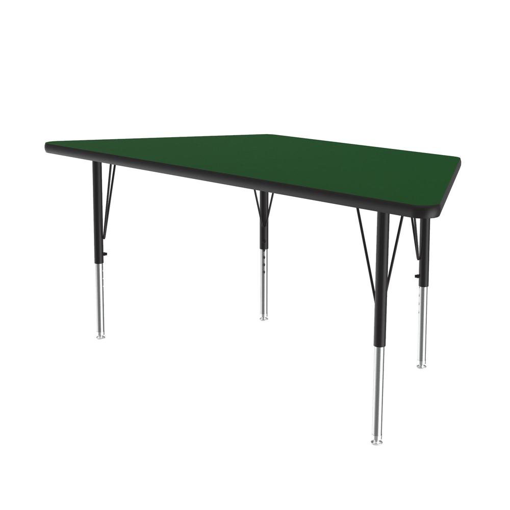 Deluxe High-Pressure Top Activity Tables 30x60", TRAPEZOID, GREEN, BLACK/CHROME. Picture 1