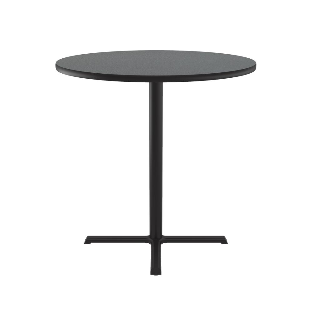 Bar Stool/Standing Height Deluxe High-Pressure Café and Breakroom Table, 42x42", ROUND, MONTANA GRANITE, BLACK. Picture 5