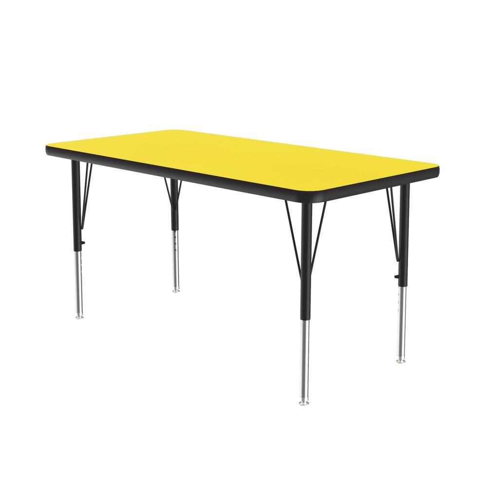 Deluxe High-Pressure Top Activity Tables, 24x36", RECTANGULAR, YELLOW  BLACK/CHROME. Picture 2