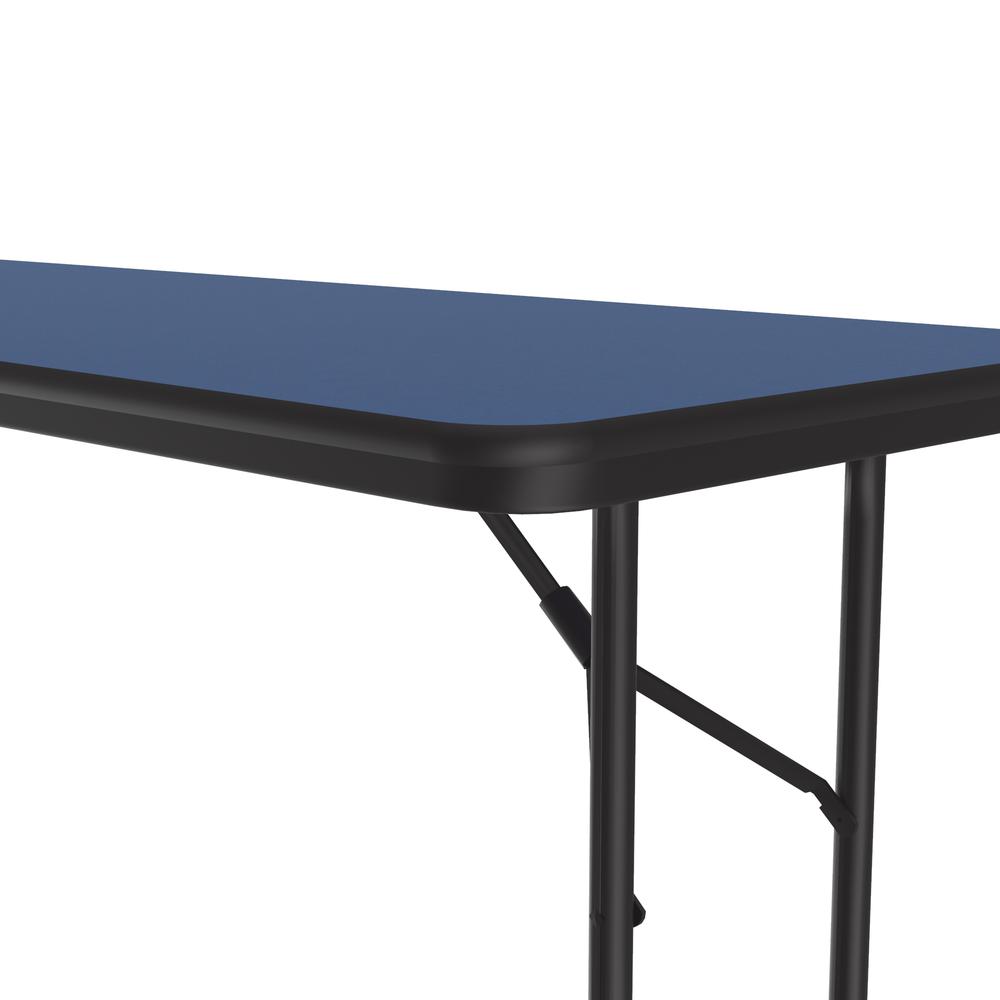 Deluxe High Pressure Top Folding Table, 24x72", RECTANGULAR BLUE BLACK. Picture 8