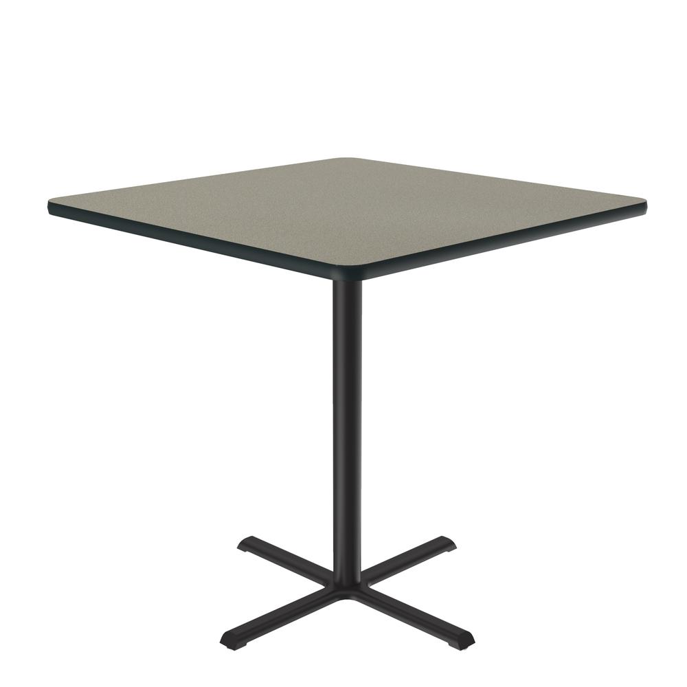Bar Stool/Standing Height Deluxe High-Pressure Café and Breakroom Table, 36x36", SQUARE SAVANNAH SAND BLACK. Picture 2