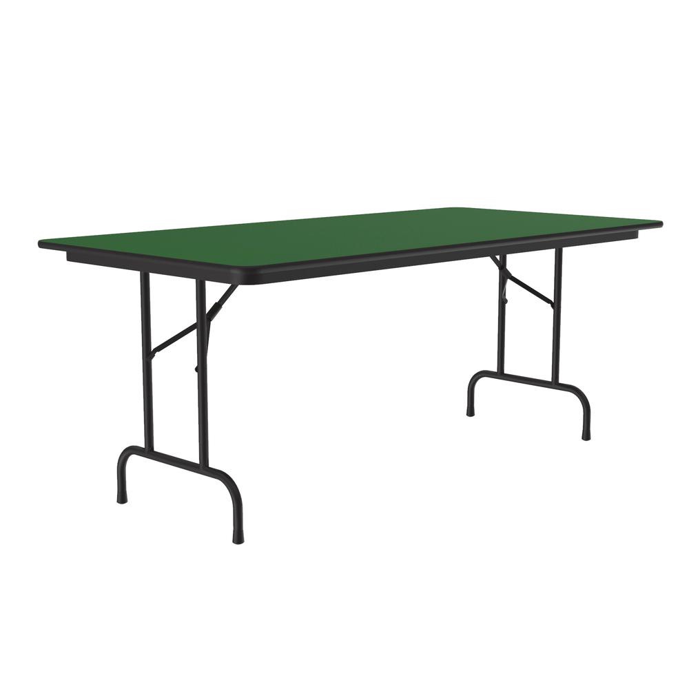 Deluxe High Pressure Top Folding Table 36x72" RECTANGULAR GREEN, BLACK. Picture 3