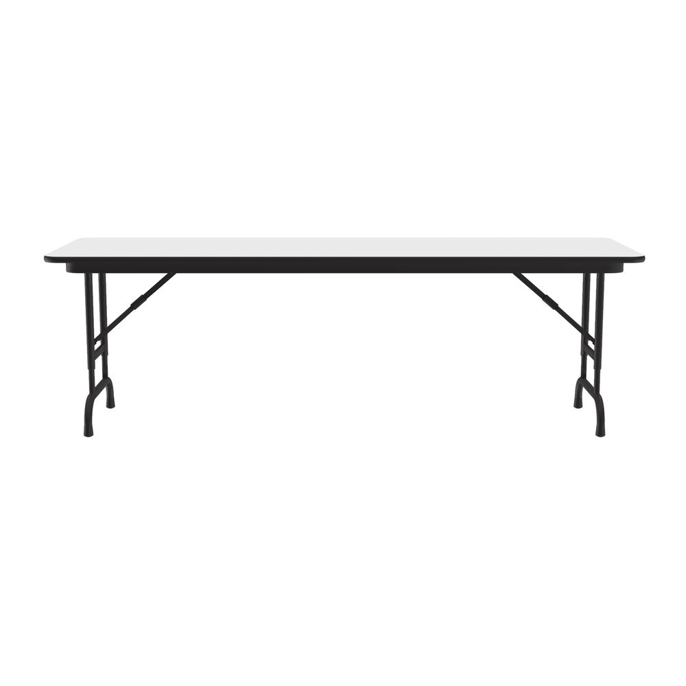 Adjustable Height High Pressure Top Folding Table, 24x60", RECTANGULAR, WHITE BLACK. Picture 2
