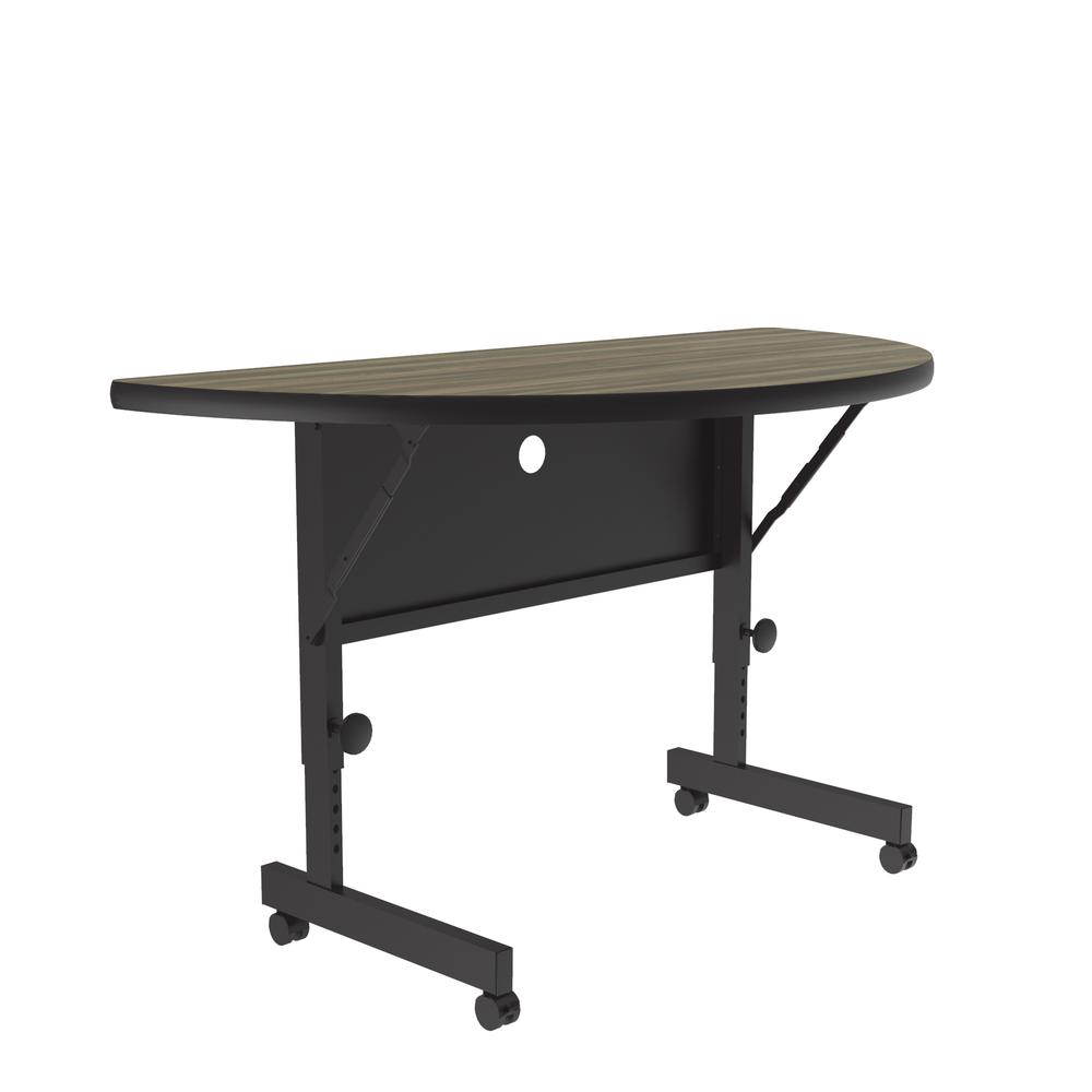 Deluxe High Pressure Top Flip Top Table, 24x48" RECTANGULAR COLONIAL HICKORY BLACK. Picture 2