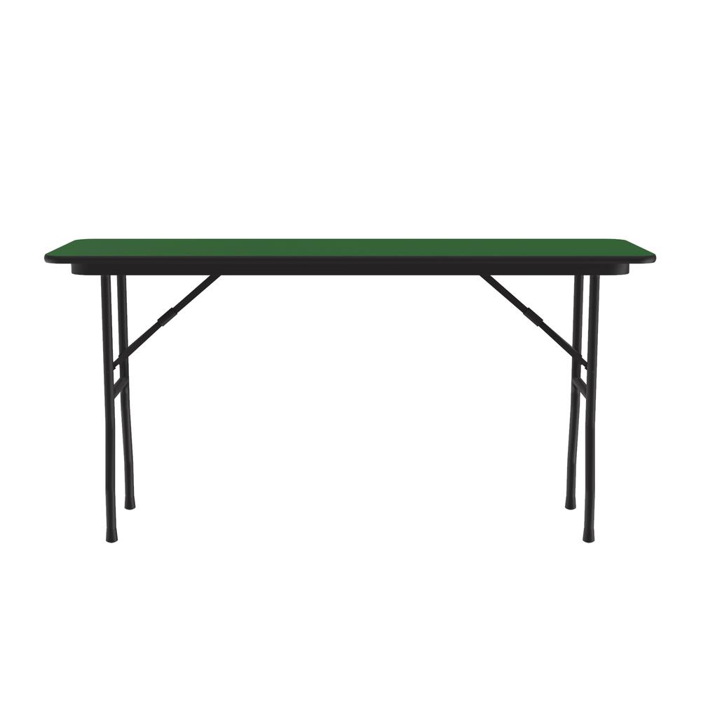 Deluxe High Pressure Top Folding Table 18x72" RECTANGULAR, GREEN, BLACK. Picture 1