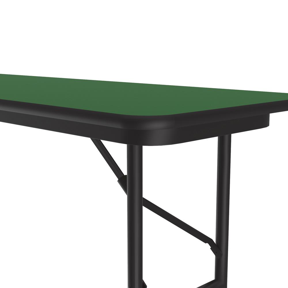 Deluxe High Pressure Top Folding Table, 18x96", RECTANGULAR, GREEN BLACK. Picture 3