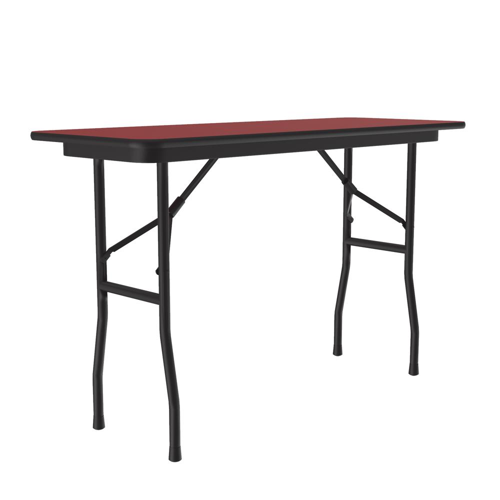 Deluxe High Pressure Top Folding Table 18x48", RECTANGULAR, RED BLACK. Picture 5