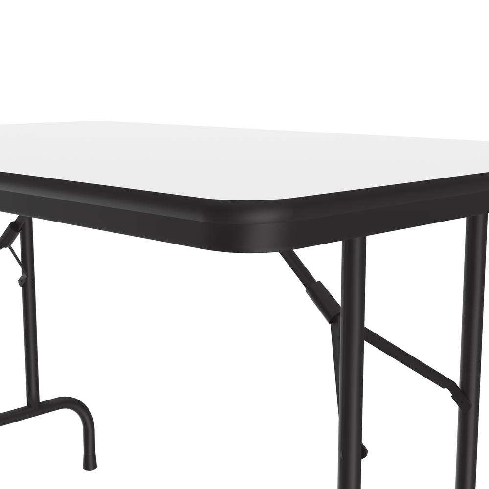 Deluxe High Pressure Top Folding Table 30x48" RECTANGULAR WHITE, BLACK. Picture 5