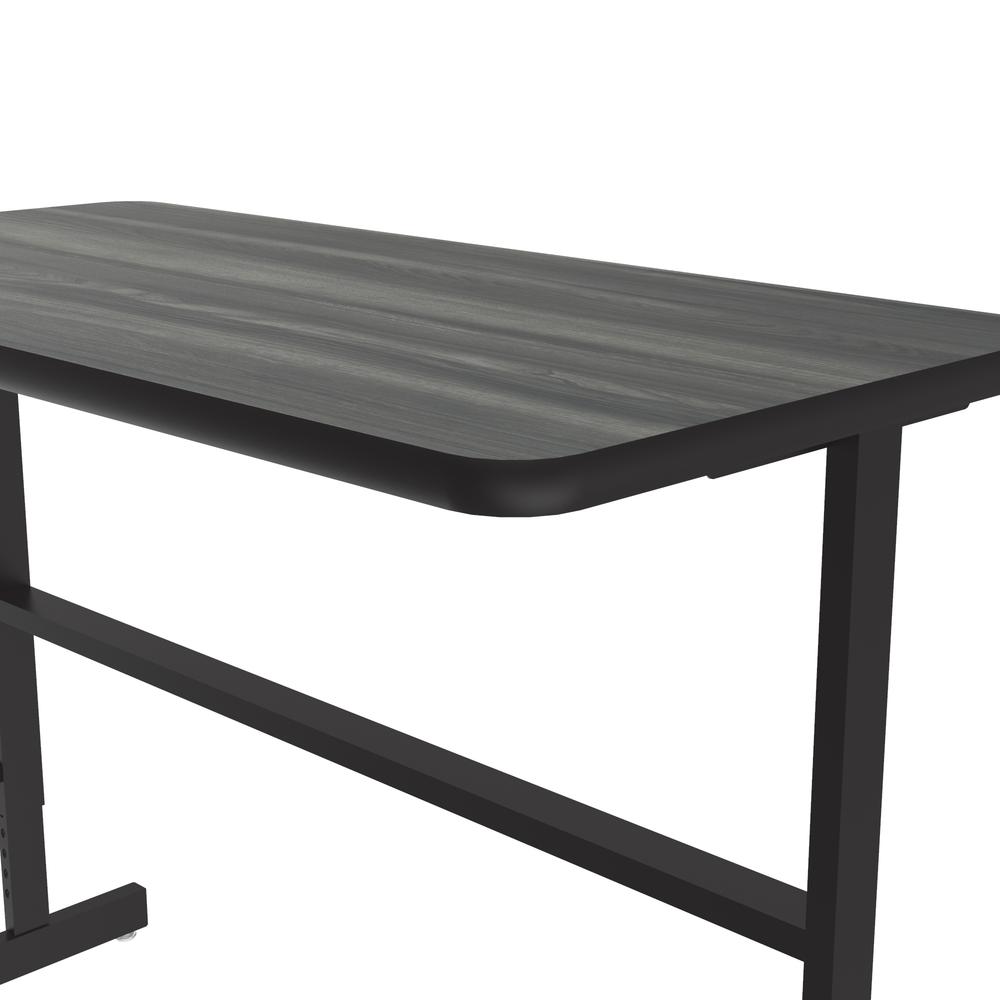 Deluxe High-Pressure Laminate Top Adjustable Standing  Height Work Station 24x48", RECTANGULAR, NEW ENGLAND DRIFTWOOD BLACK. Picture 4