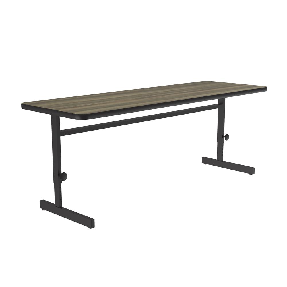 Adjustable Height Deluxe High-Pressure Top Computer/Student Desks  24x72" RECTANGULAR, COLONIAL HICKORY BLACK. Picture 6