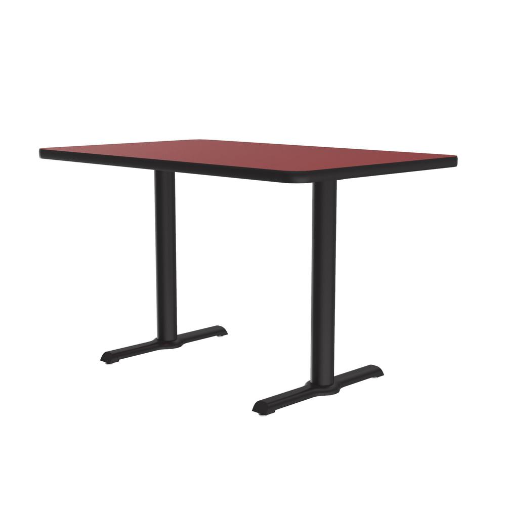 Table Height Deluxe High-Pressure Café and Breakroom Table 30x60" RECTANGULAR, RED BLACK. Picture 7
