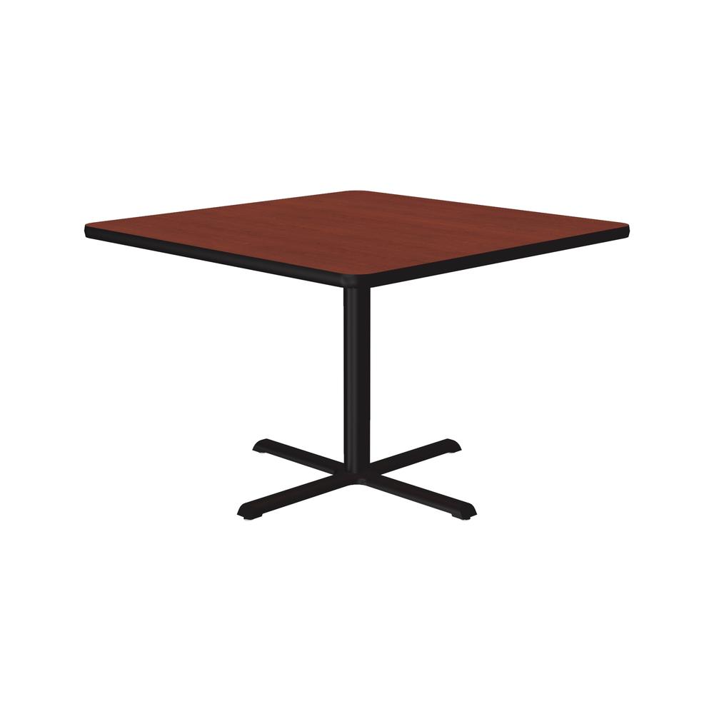 Table Height Deluxe High-Pressure Café and Breakroom Table, 36x36" SQUARE CHERRY, BLACK. Picture 2