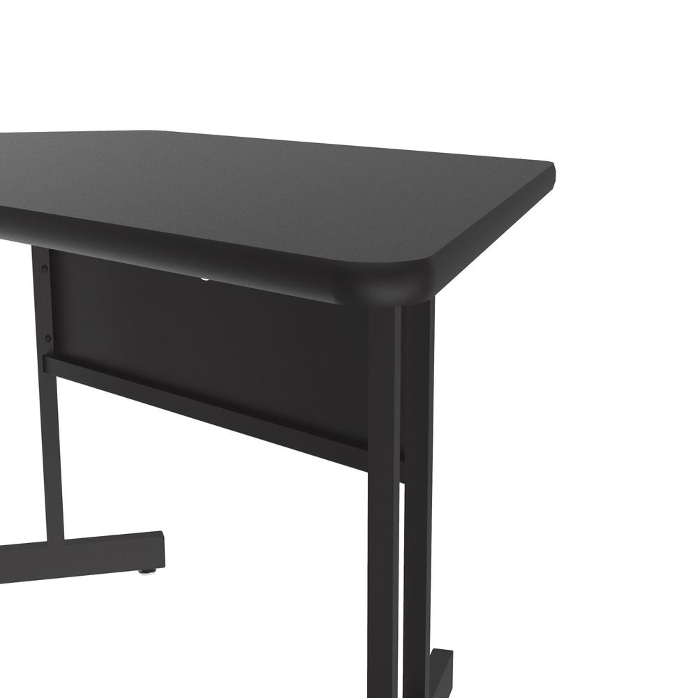 Econoline Melamine Top, Trapezoid, Computer/Student Desks, 30x60" TRAPEZOID BLACK GRANITE BLACK. Picture 4