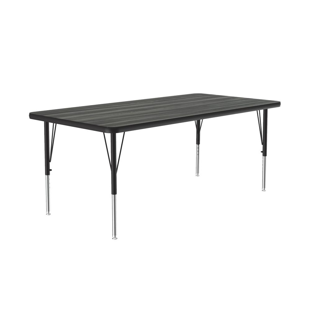 Deluxe High-Pressure Top Activity Tables 30x60", RECTANGULAR NEW ENGLAND DRIFTWOOD BLACK/CHROME. Picture 1