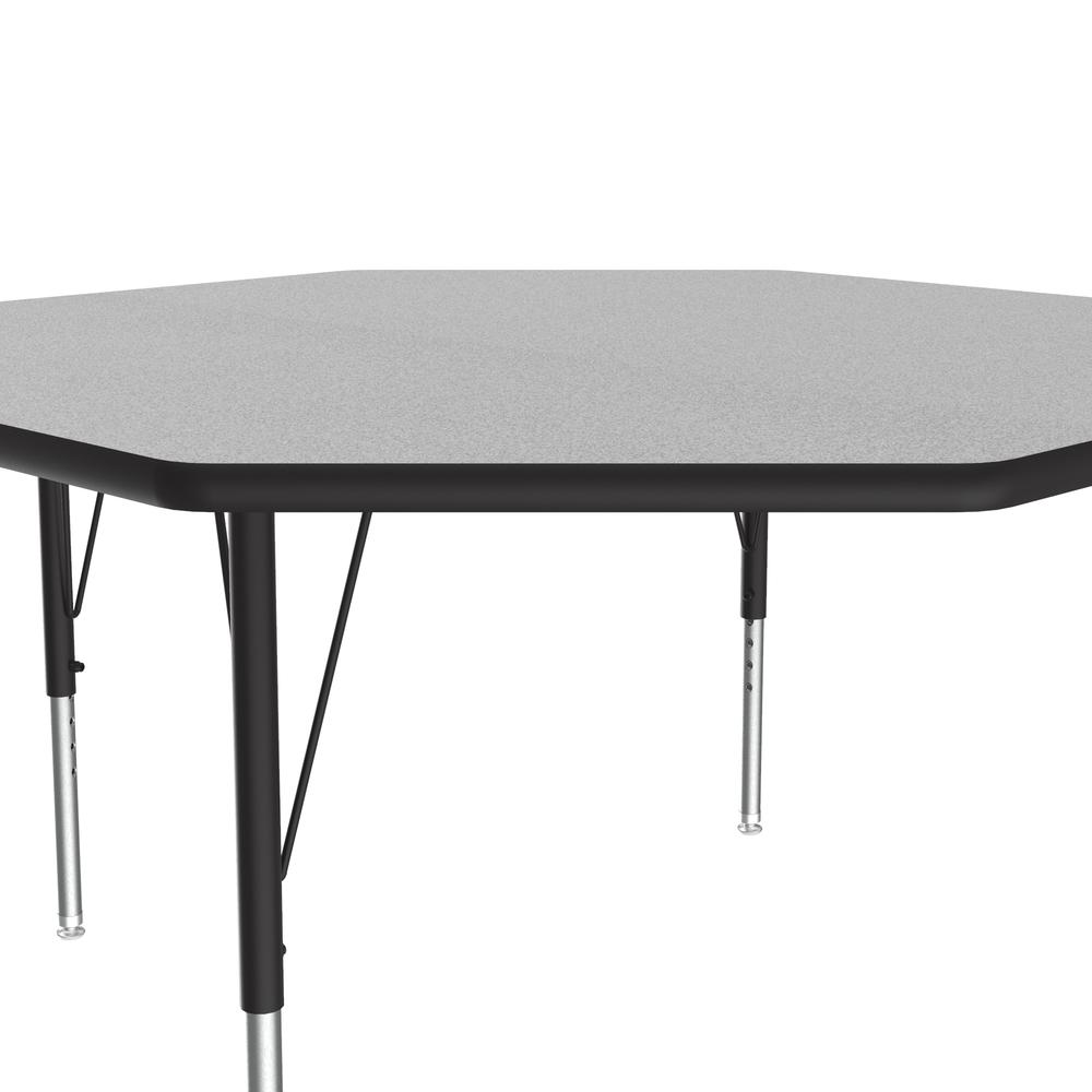 Deluxe High-Pressure Top Activity Tables 48x48", OCTAGONAL GRAY GRANITE, BLACK/CHROME. Picture 2