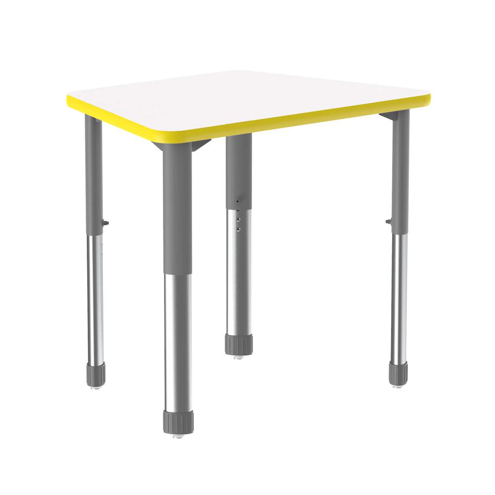 Markerboard-Dry Erase High Pressure Collaborative Desk 33x23", TRAPEZOID FROSTY WHITE, GRAY/CHROME. Picture 1