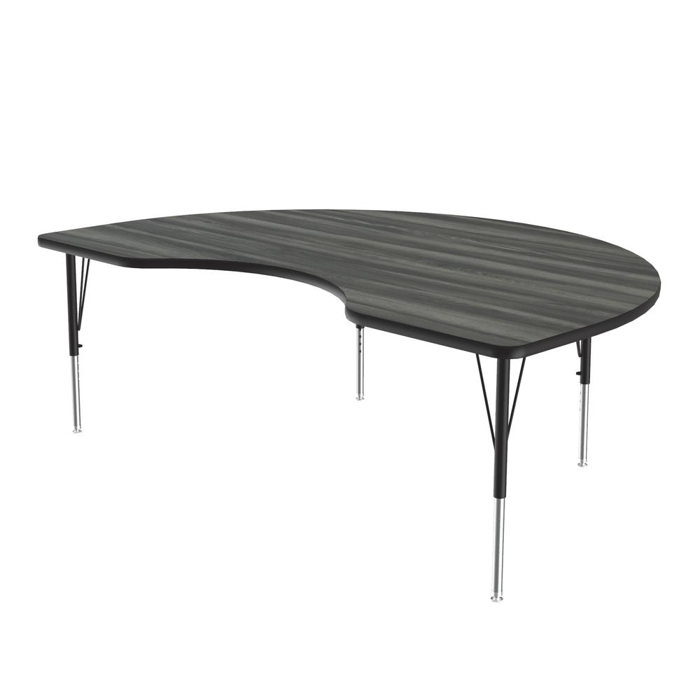 Deluxe High-Pressure Top Activity Tables 48x72", KIDNEY, NEW ENGLAND DRIFTWOOD BLACK/CHROME. Picture 6