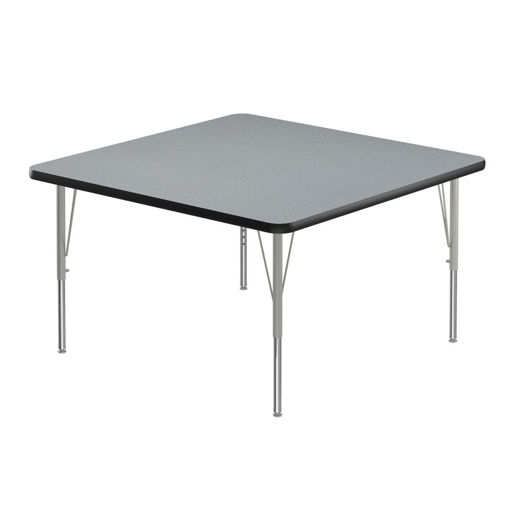 Commercial Laminate Top Activity Tables, 42x42" SQUARE GRAY GRANITE, BLACK. Picture 1
