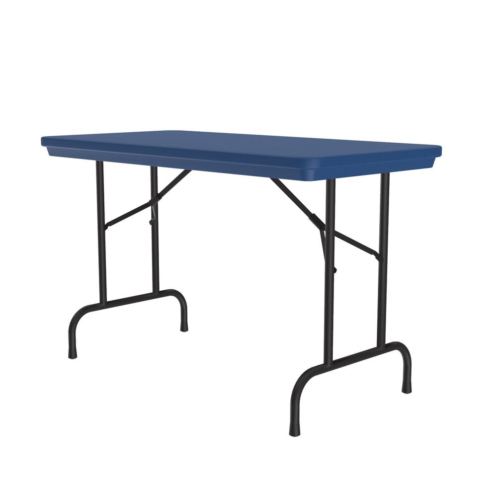 Commercial Blow-Molded Plastic Folding Table 24x48" RECTANGULAR - BLUE BLACK. Picture 3
