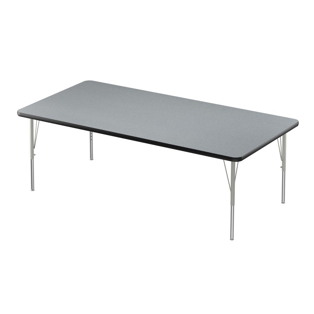 Commercial Laminate Top Activity Tables, 36x72" RECTANGULAR GRAY GRANITE SILVER MIST. Picture 4
