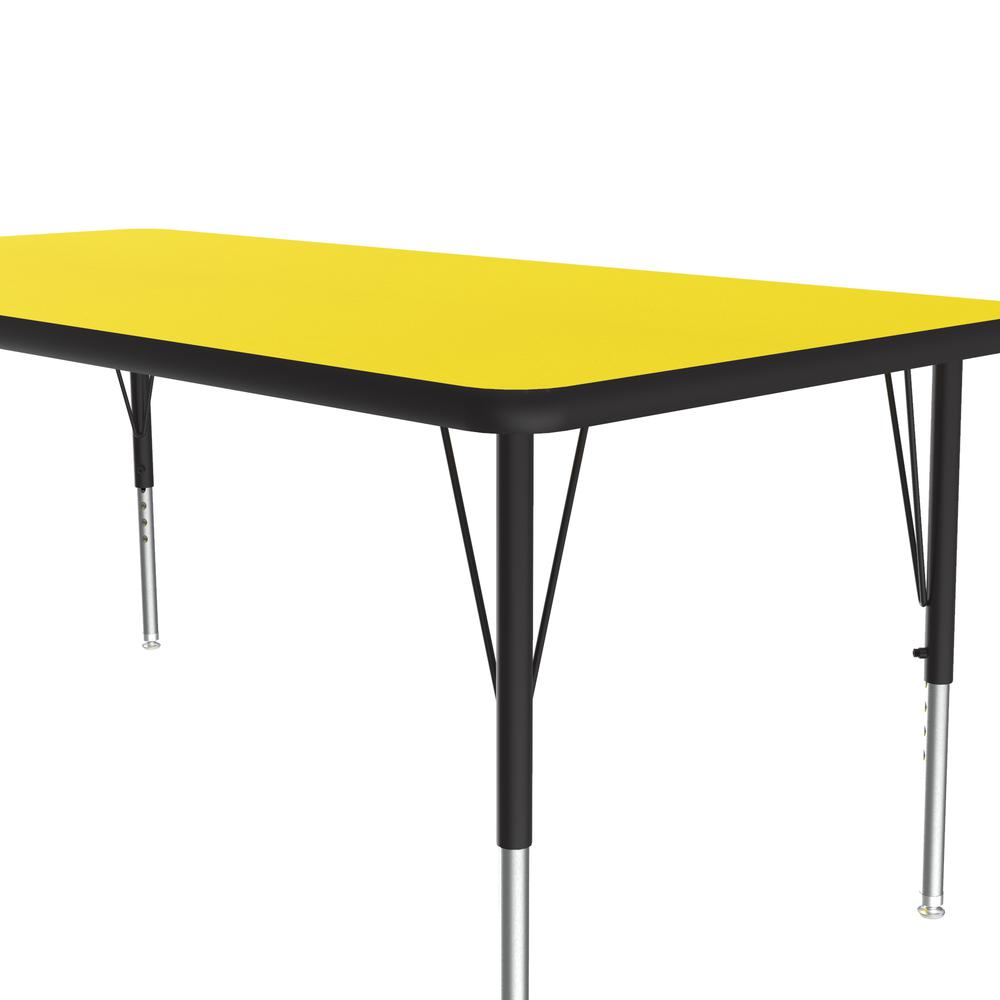 Deluxe High-Pressure Top Activity Tables, 30x48" RECTANGULAR, YELLOW  BLACK/CHROME. Picture 9
