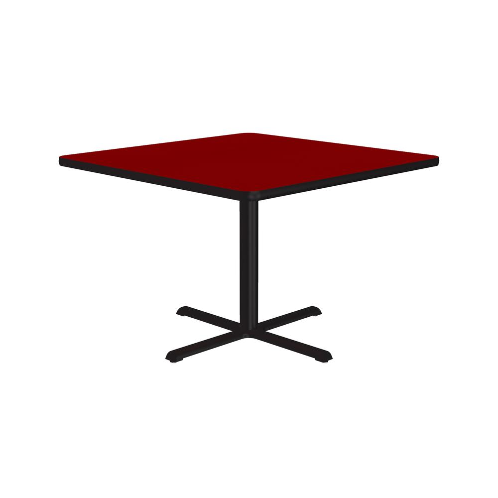 Table Height Deluxe High-Pressure Café and Breakroom Table 36x36" SQUARE, RED BLACK. Picture 7