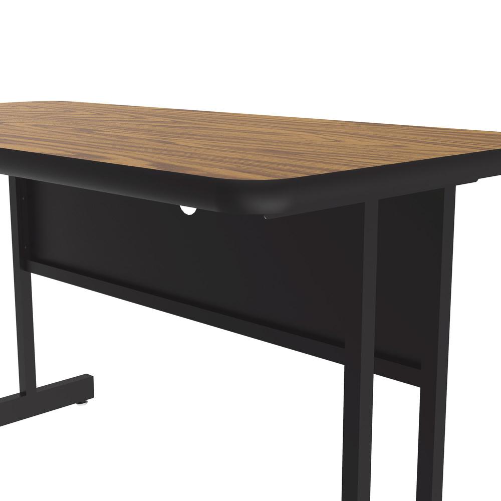 Econoline Melamine Top Computer/Student Desks, 24x48", RECTANGULAR MEDIUM OAK BLACK. Picture 1