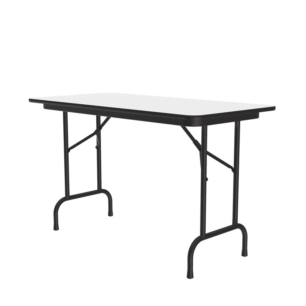 Deluxe High Pressure Top Folding Table 24x48", RECTANGULAR WHITE, BLACK. Picture 1