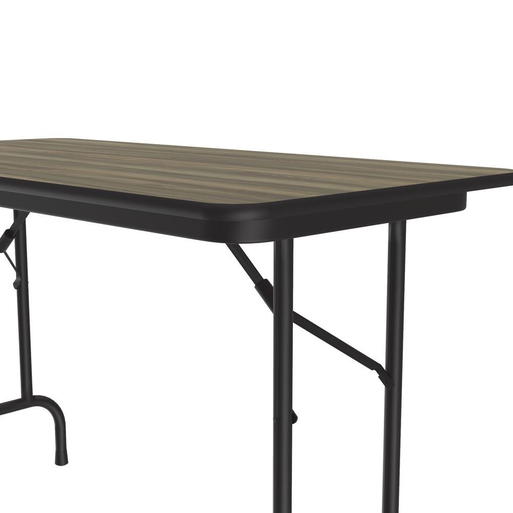 Deluxe High Pressure Top Folding Table, 24x48" RECTANGULAR COLONIAL HICKORY BLACK. Picture 8