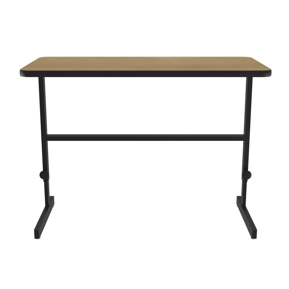 Deluxe High-Pressure Laminate Top Adjustable Standing  Height Work Station, 24x48" RECTANGULAR, FUSION MAPLE BLACK. Picture 1